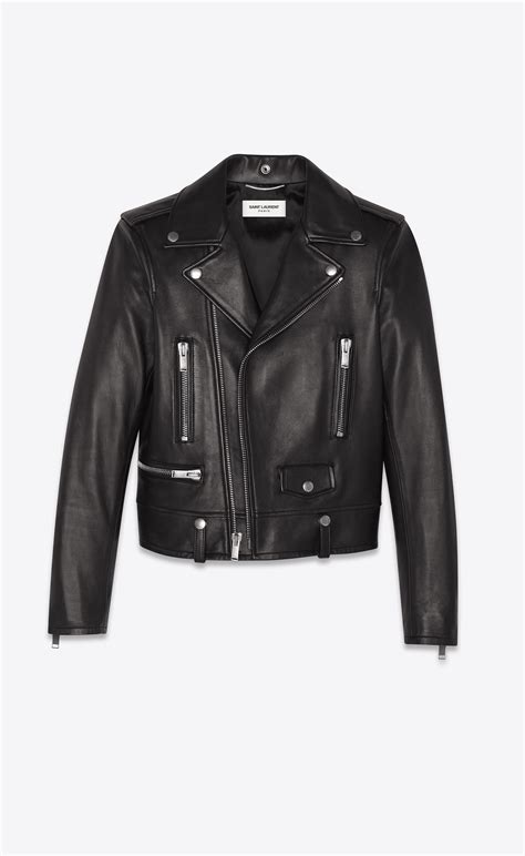 ysl biker jacket men|lambskin leather motorcycle jacket.